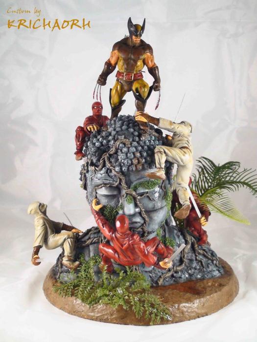 Wolverine & Ninja - Diorama - Troy McDevitt Wolvieninjakrich