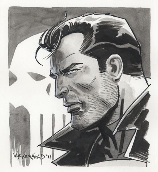 Punisher serie - Buste #02 : Marco Checchetto Punisher_Bill_Reinhold_sketch