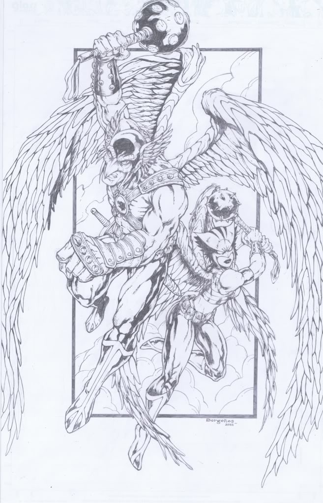 Statues Hawkman / Hawkgirl au 1/4 Dan_Borgonos