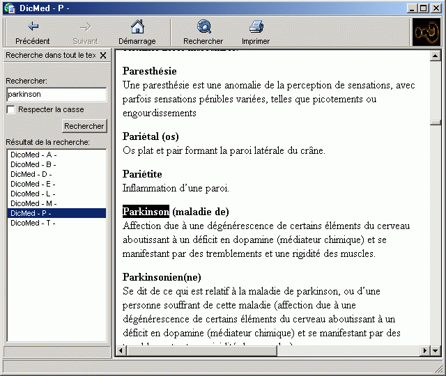 Dictionnaire médical Dicomed Dicomed3