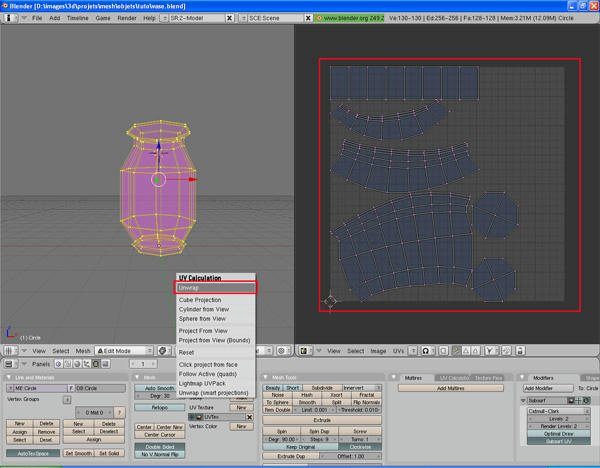 [Intermédiaire] [Blender 2.4 à 2.49] Créer et intégrer son premier mesh de A à Z : 5-UVmapping ou comment  découper son objet avec minutie et organiser son UVmap proprement N3onjjoozjjed0azg