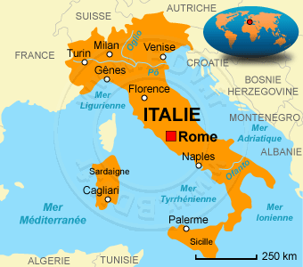 Bourses d'études du Gouvernement Italien aux étudiants étrangers 2017-2018 Carte-italie