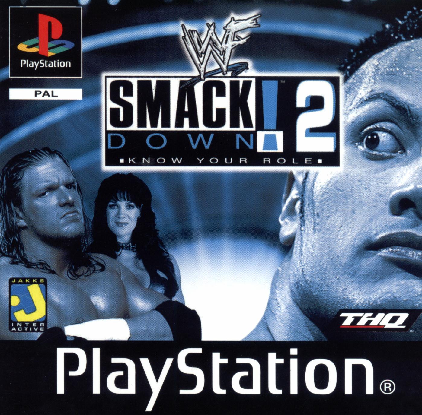 حصريا لعبة المصارعة والطحن ps1 wwf smake down 2 rip بحجم 84 MB بدون برامج محولة من طلبات الاعضاء  Wwf_Smackdown_2_Pal