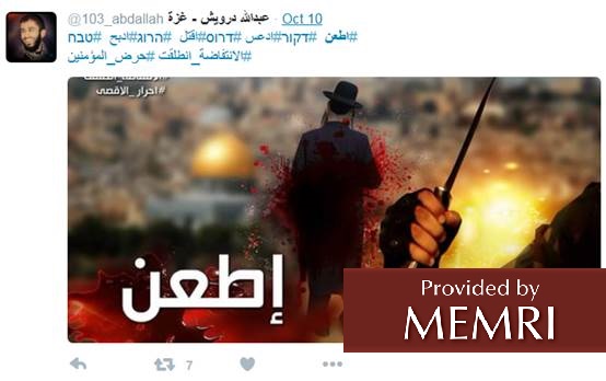 Social Media As A Platform For Incitement - Part IV: Hashtag 'Stab' On Twitter, Facebook 25998