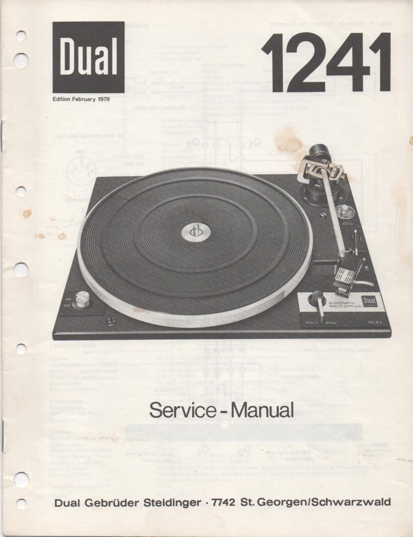 Basé sur les nombres, il suffit d'ajouter 1 au précédent. - Page 14 DUAL_1241_Turntable_Service_Manual