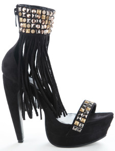 احذية و شنط ***** Black-Tassel-Studded-Sheepskin-Suede-Woman-s-Dress-Sandals-203614-0