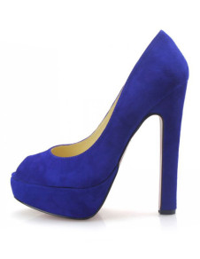 احذية و شنط ***** Blue-Platform-Chunky-Heel-Sheepskin-Suede-Woman-s-Peep-Toe-Pumps-184192-0