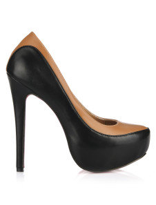 احذية و شنط ***** Grace-Black-Color-Blocking-PU-Leather-Women-s-High-Heel-Pumps-200286-0