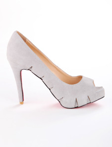 احذية و شنط ***** Grey-Cut-Out-Terry-Woman-s-Peep-Toe-Heels-195426-0