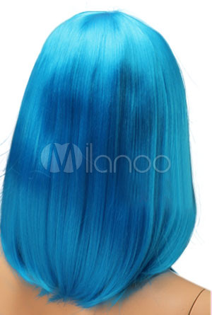 This is real life.. not a stupid game!  Blue-Short-Women-scm-Straight-Wig-With-Fringe-24573-3