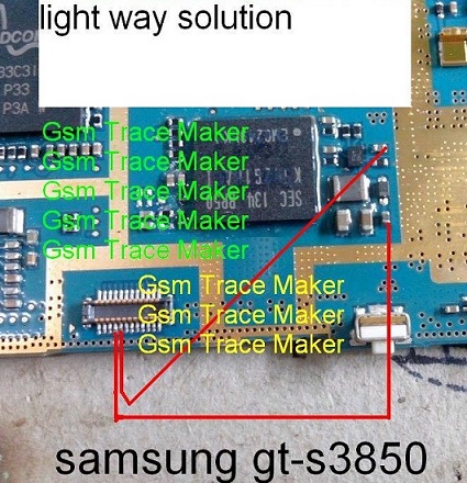 حل مشكلة اضاءة سامسونج S3850 Samsung-Gt-S3850-Display-Light-Jumper-Solution
