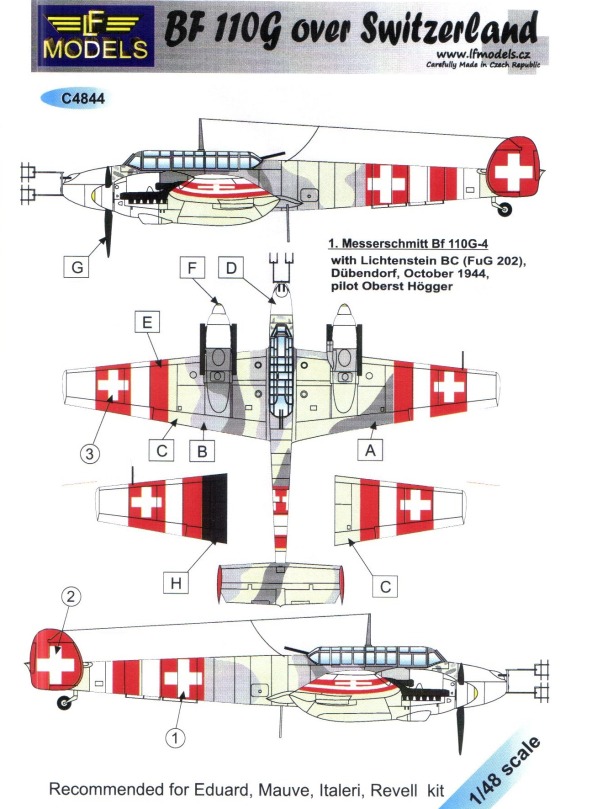 [Eduard] 1/48 - Messerschmitt Bf 110G-4/B2 W.Nr. 5547 aux couleurs Suisse  11593-deckel