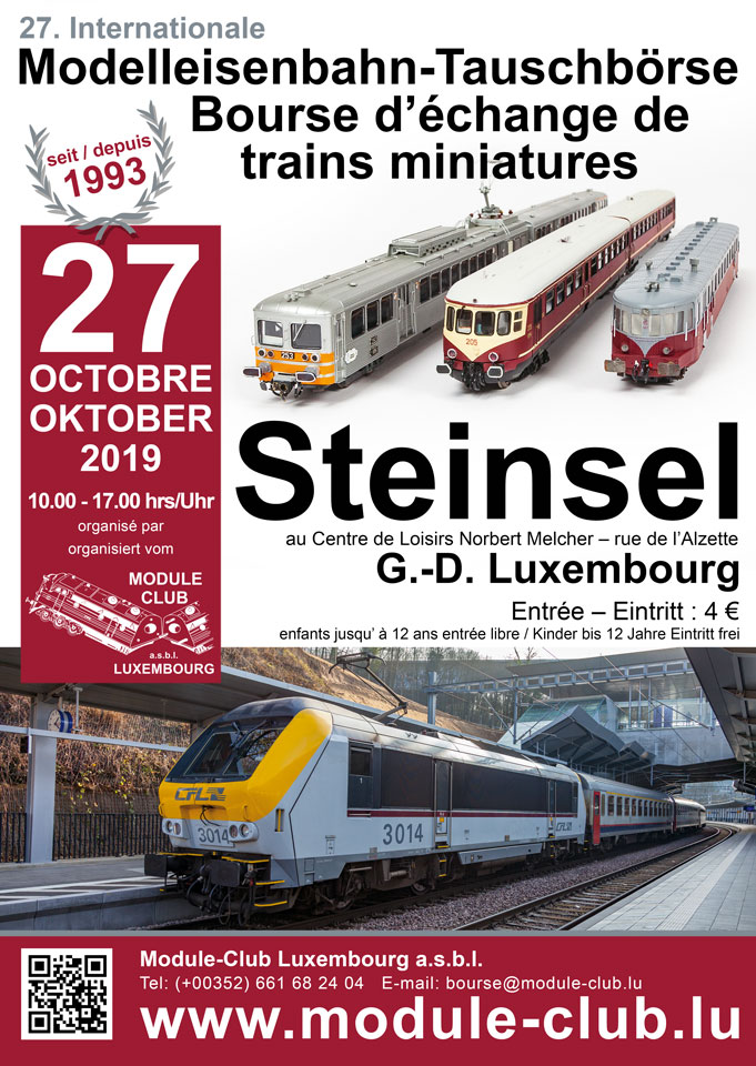 Bourse internationale d´échange de trains miniatures (Steinsel) 27.10.19 Plakat-2019