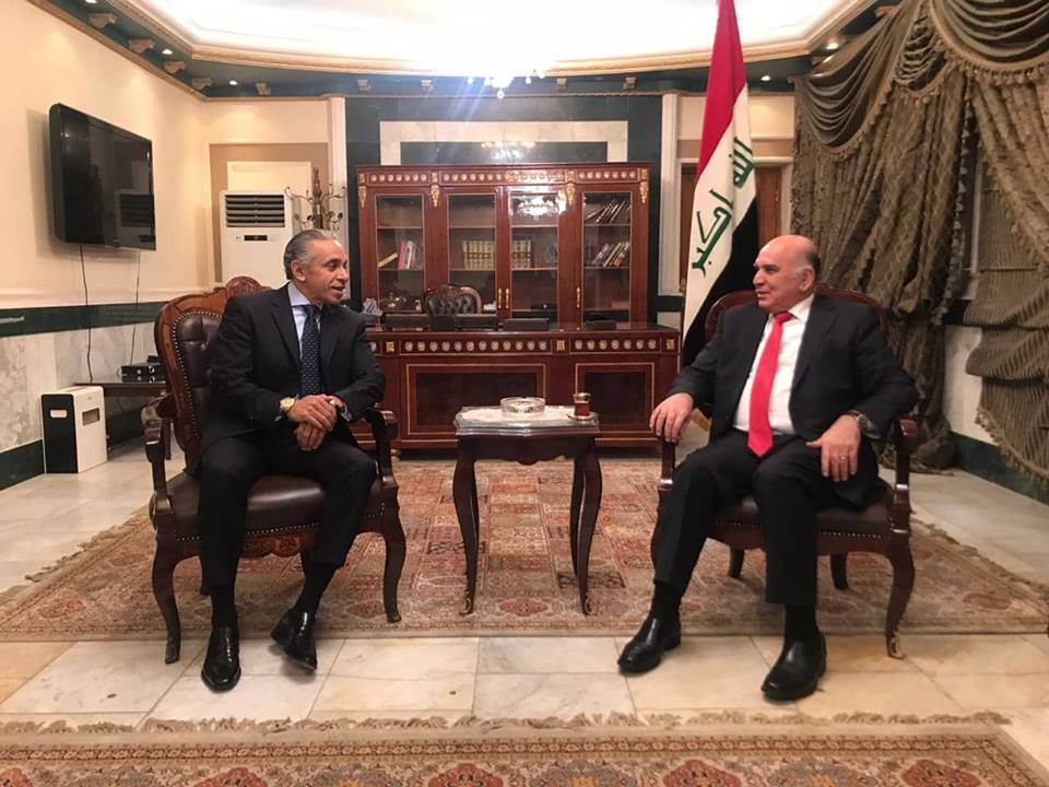 Deputy Prime Minister for Economic Affairs and Minister of Finance Dr. Fuad Hussein receives HE the Egyptian Ambassador in Baghdad. 45463592_438717603323634_1323690254699331584_n