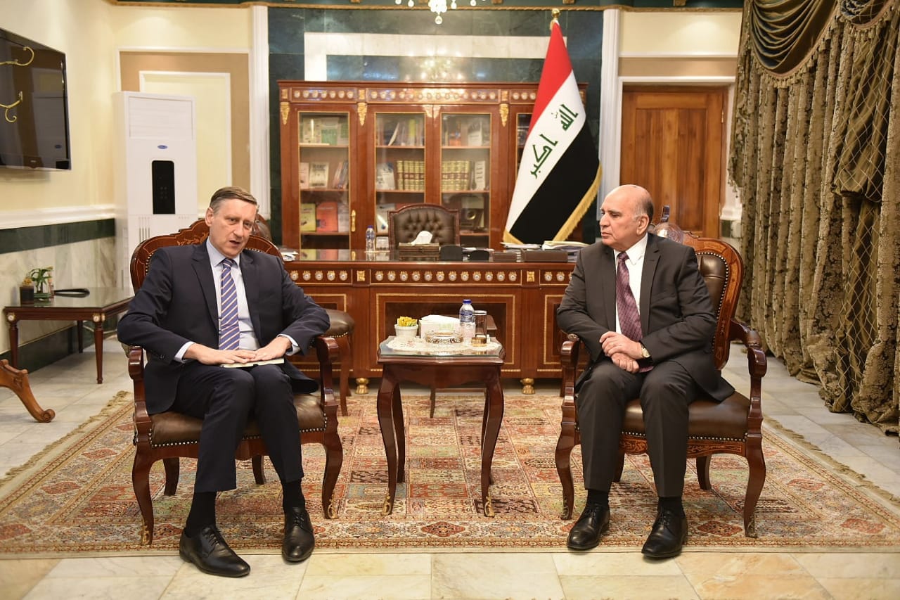 Deputy Prime Minister for Economic Affairs and Minister of Finance Mr. Fuad Hussein meets in Baghdad the German Ambassador Mr. Cyril Nun and a number of representatives of German companies 80f3238b-08e9-4f34-9e91-026be90d891f