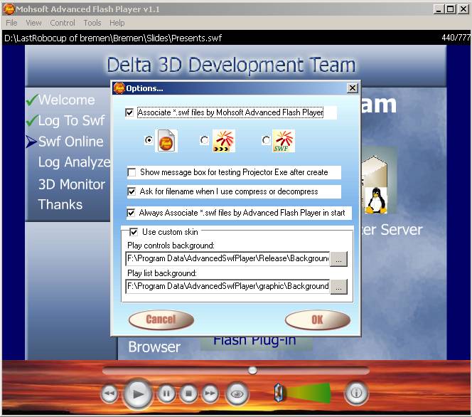 Advanced Flash Player v1.1.144 تشغيل الملفات الفلاشية .swf, .flv ومميزات هائلة.... Scr1