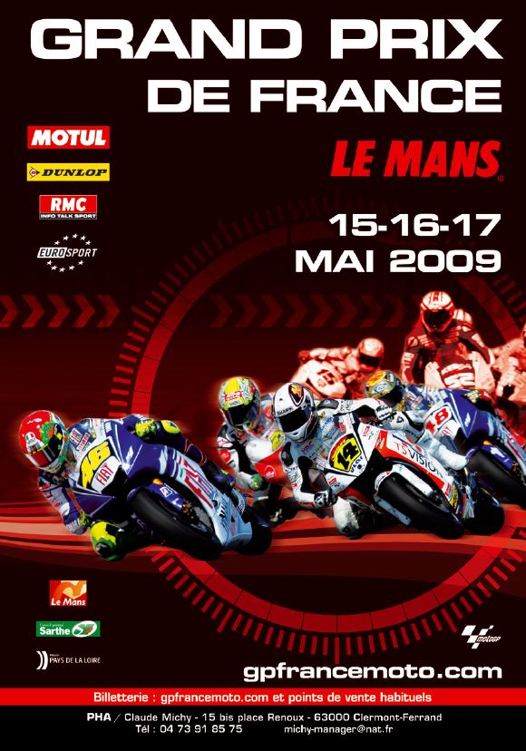 moto Gp - Ce week-end, c'est le Grand Prix de France ! Affichegpfrance2009