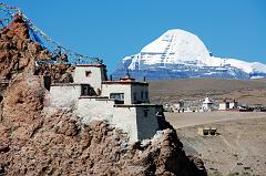 Evidence that Tibet was ruled by Tamil kings in ancient times !!! 34%20Old%20Chiu%20Gompa%20Perched%20On%20A%20Hill%20With%20Mount%20Kailash%20Behind