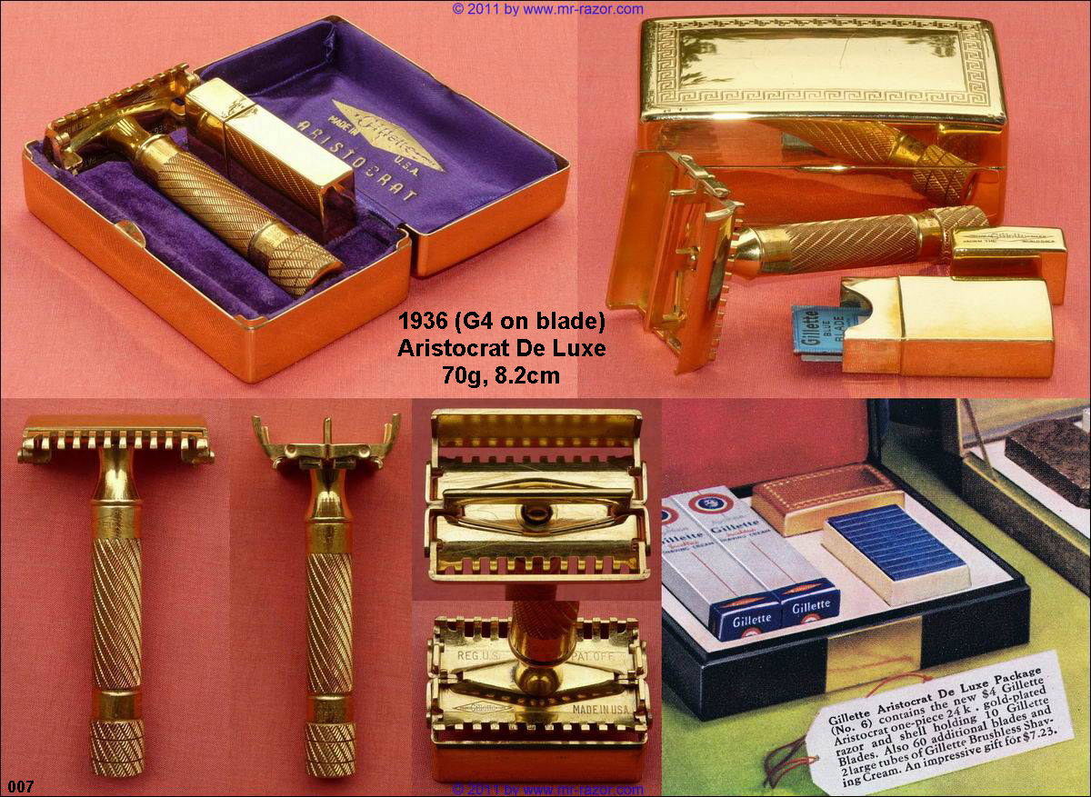 Gillette Aristocrat De Luxe PO Gold 1936 1936%20(G4%20on%20blade)%20Aristocrat%20DeLuxe