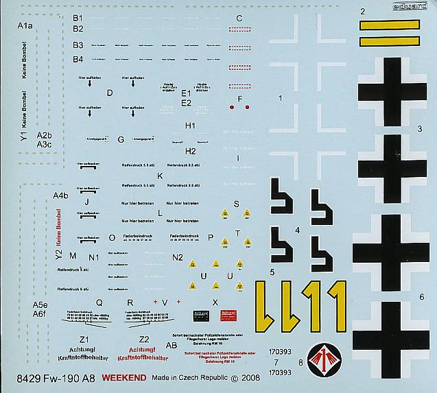 Focke Wulf 190A-8 Eduard 1/48 Ref. 8429 Calcas