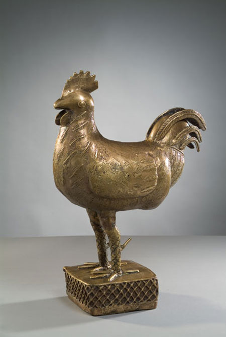 Afrička skulptura BronzeSculpture_Cock