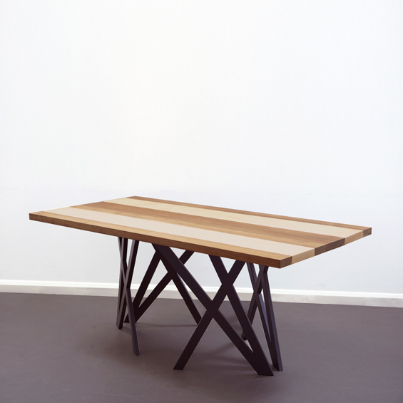 [Table] Chris Duffy : The X Table 2759-architecture-design-muuuz-magazine-blog-decoration-interieur-art-maison-architecte-chris-duffy-x-table-acier-noyer-erable-london-01
