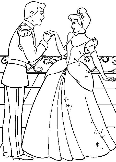 اميرات ديزنى للتلوين Cinderella-ball-prince-coloring-pages