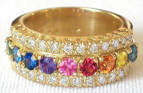 خواتم بألوان قوس المطر  Gr5062-rainbow-sapphire-ring