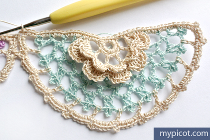 crochet - Free Crochet Flower Edging: Diagram + step by step instructions part 1 - crochet pattern 2015 Pt-1088