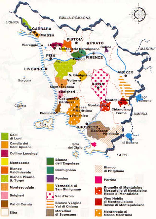 [Italie] - Les vignobles et caves de Toscane Mappatoscana