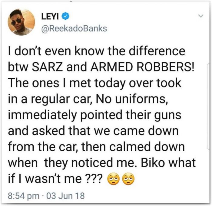 EndSarsMovement - See What Reekado Banks Experienced In The Hand Of SARS Officials Today Shadow_image_105394-700x681