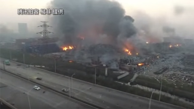 Nuevas explosiones y misterios en el puerto de Tianjin Tiajin-Exposion-Drone-Footage