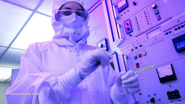  Anthrax Why is the Pentagon shipping anthrax all over the place in the first place? Woman-In-Biohazard-Suit-At-Silicon-Lab-Holding-A-Silicon-Wafer