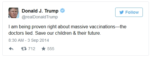  vaccine Donald Trump: The only presidential candidate to tell the truth about vaccines Donald-Trump-Tweet-2