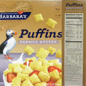 The top 10 breakfast cereals most likely to contain Monsanto's GMO corn  Puffins-Peanut-Butter