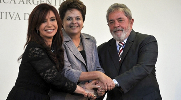 Las buenas relaciones entre Argentina y Brasil Cristina-Dilma-e-Lula