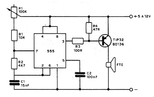 Oscilador de Áudio com o 555  Cir0007_01