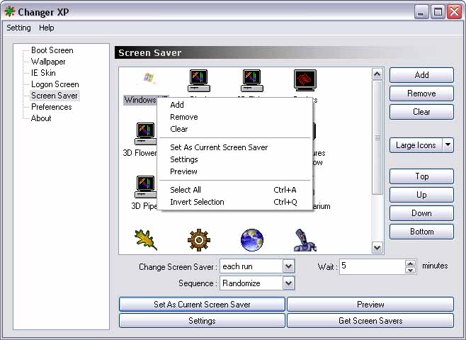            Changer XP Screen_saver_changer