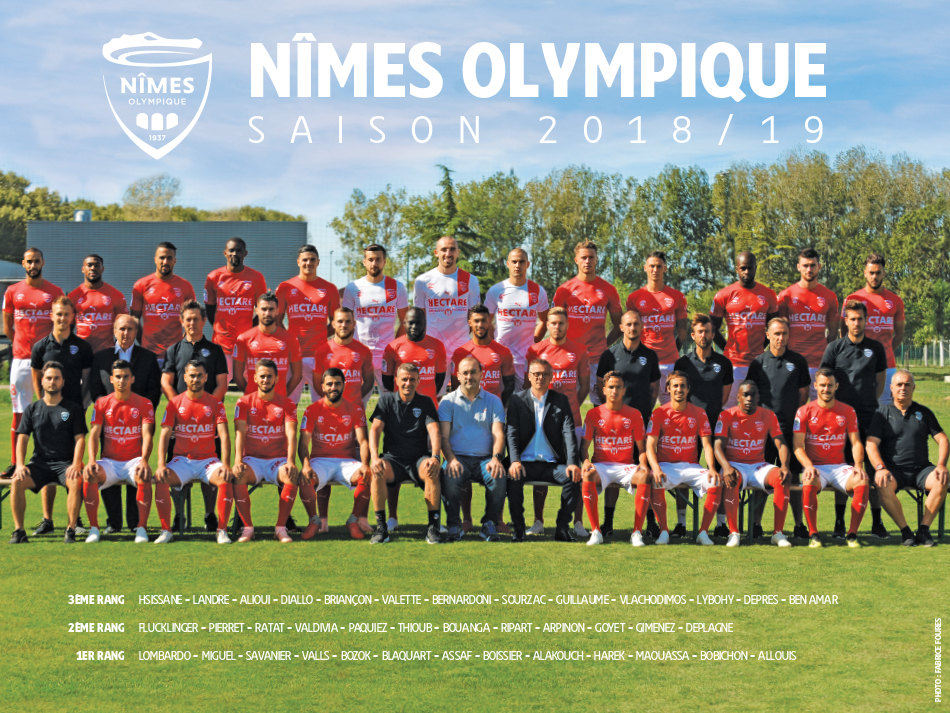 PRESENTATION DU NÎMES OLYMPIQUE  - SAISON  2018-2019 PhotoOfficielle