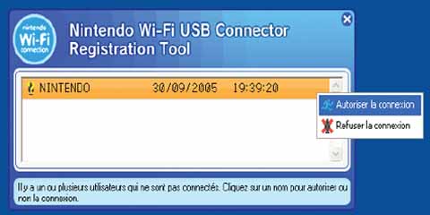 Connection Via le connecteur USB Nintendo Wifi16