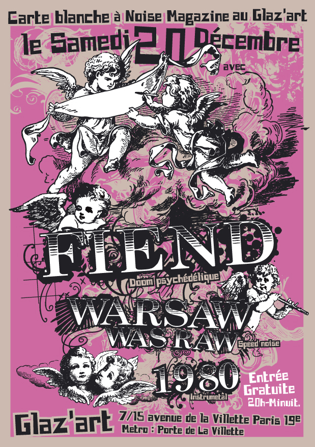 FIEND + WARSAW WAS RAW + 1980 (Glaz'art samedi 25 dec) Flyerglazart