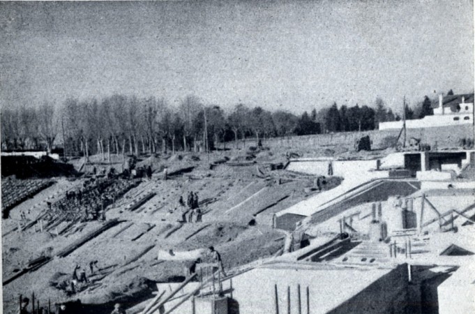 NUEVO BERNABEU OBRAS-EN-EL-CUBILLO-NOROESTE-10-DICIEMBRE-1945