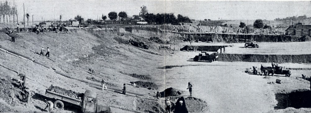 NUEVO BERNABEU REFINO-DE-TALUDES-EN-EL-GRADERIO-OESTE-5-SEPTIEMBRE-1945