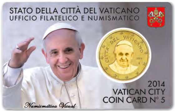 Vaticano 2014 - Nuevas monedas - Coincard, Serie de Valores y Serie Proof Coincard2014
