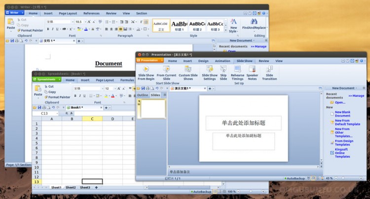 Ubuntu, OS « officiel » en Chine Wps-office-ribbon-750x404