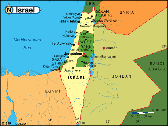 Guerre au Proche Orient Israel_Map