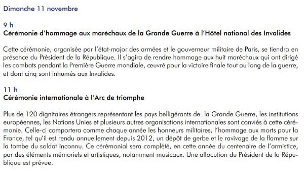 11-Novembre : Mme Parly assure que l’état-major « n’a jamais imaginé rendre un hommage au maréchal Pétain » Centenaire-20181030