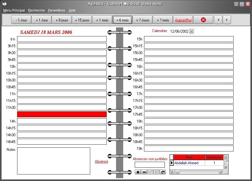 logiciel de gestion de cabinet ophtalmologique Agenda