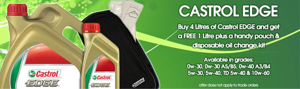 Buy 4L Castrol Edge & get 1L FREE & a handy boot pouch Castroledgeaug