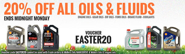 20% OFF All lubricants & Fluids @ Opie Oils  Easter2014